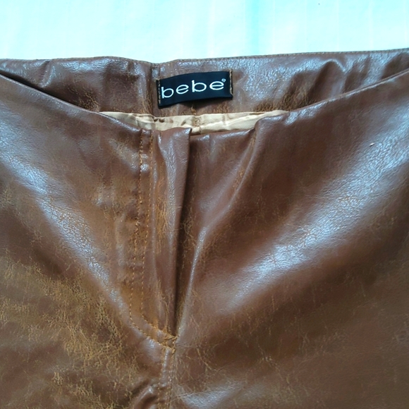 Bebe Distressed Faux Leather Flared Lined Pant- Sz. Sm - Picture 6 of 8